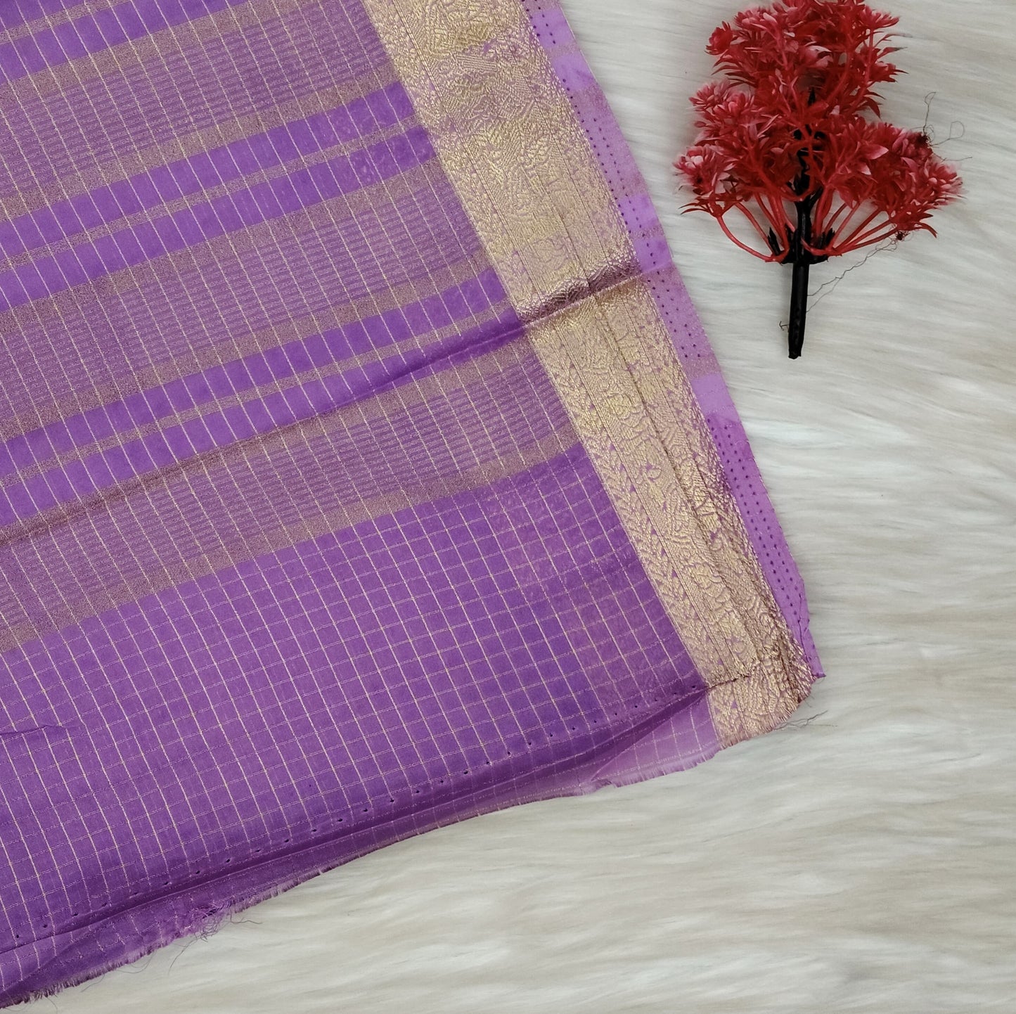 Grape Georgette Contrast Saree | SSGG424