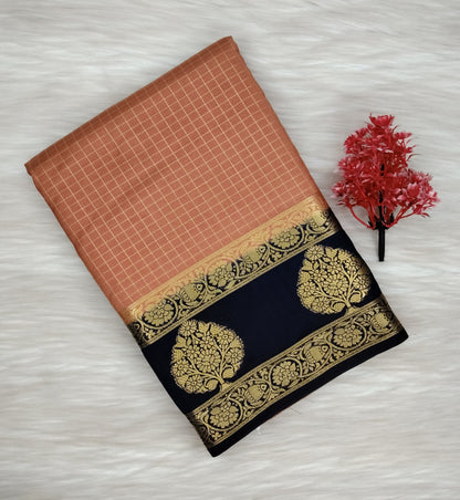 Georgette Contrast Saree | SSGS422