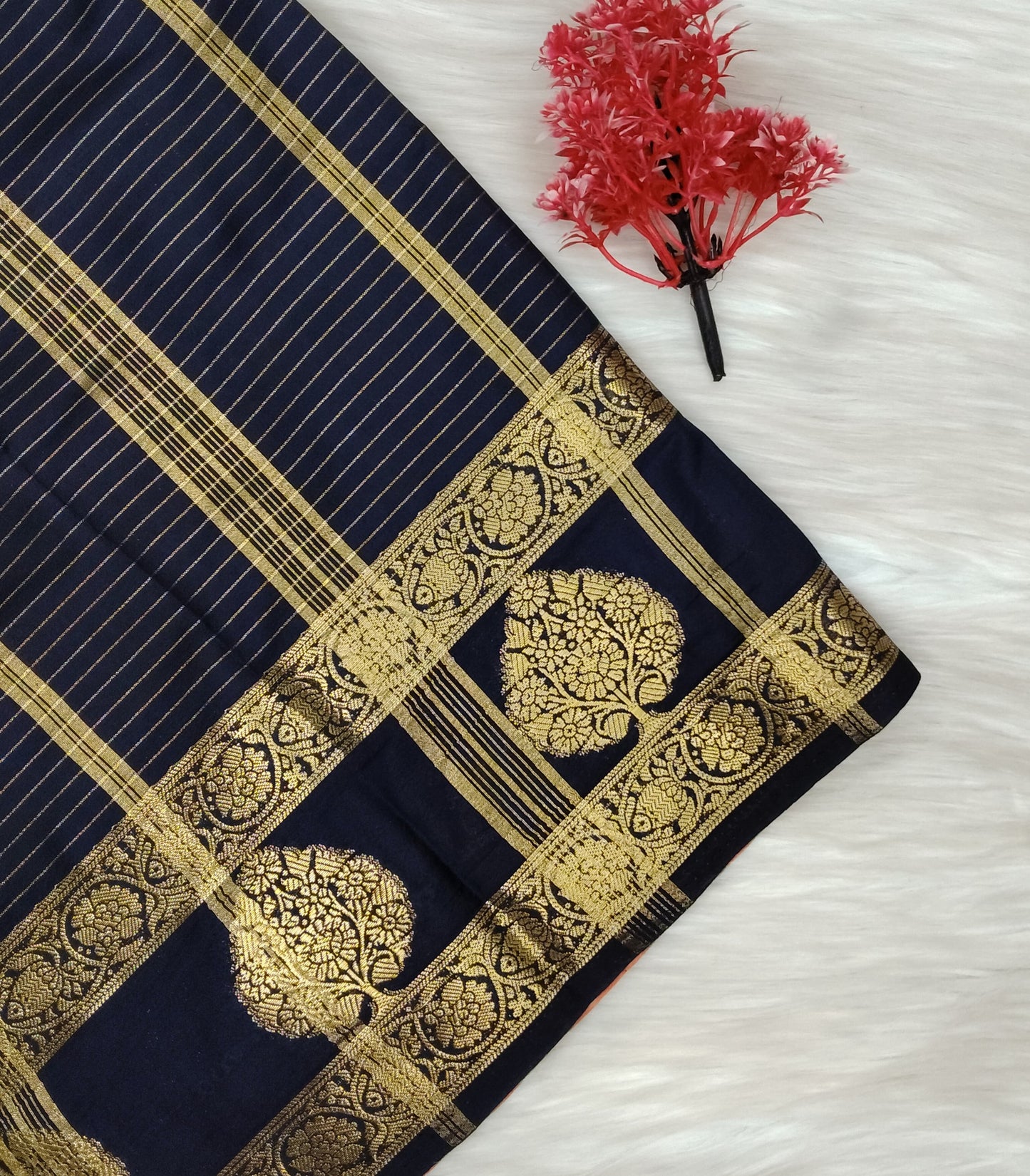 Georgette Contrast Saree | SSGS422