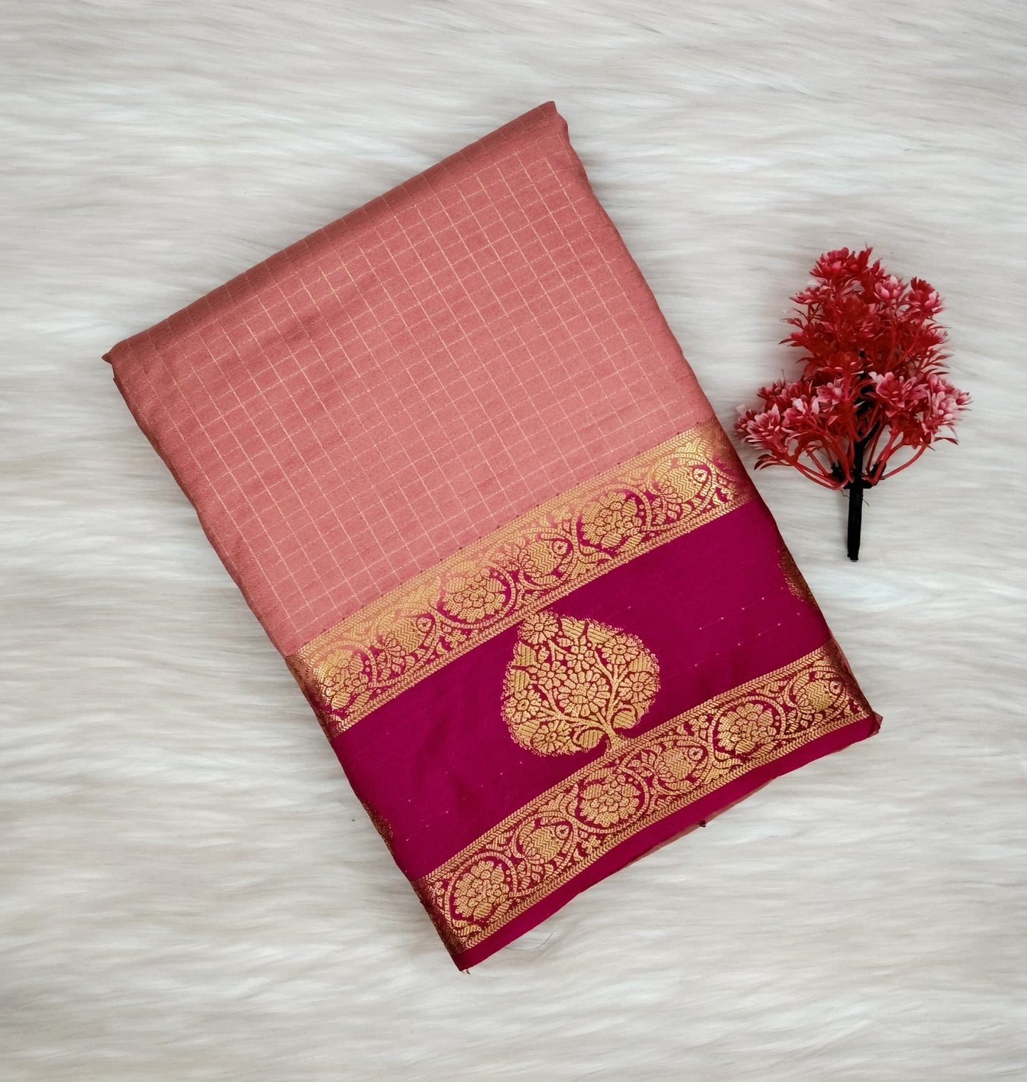 Georgette Contrast Saree | SSGS422