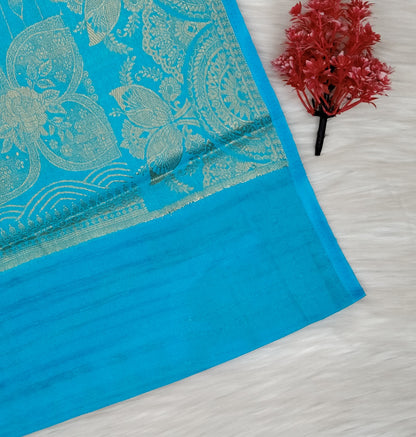 Grape Georgette Contrast Saree | SSGG424