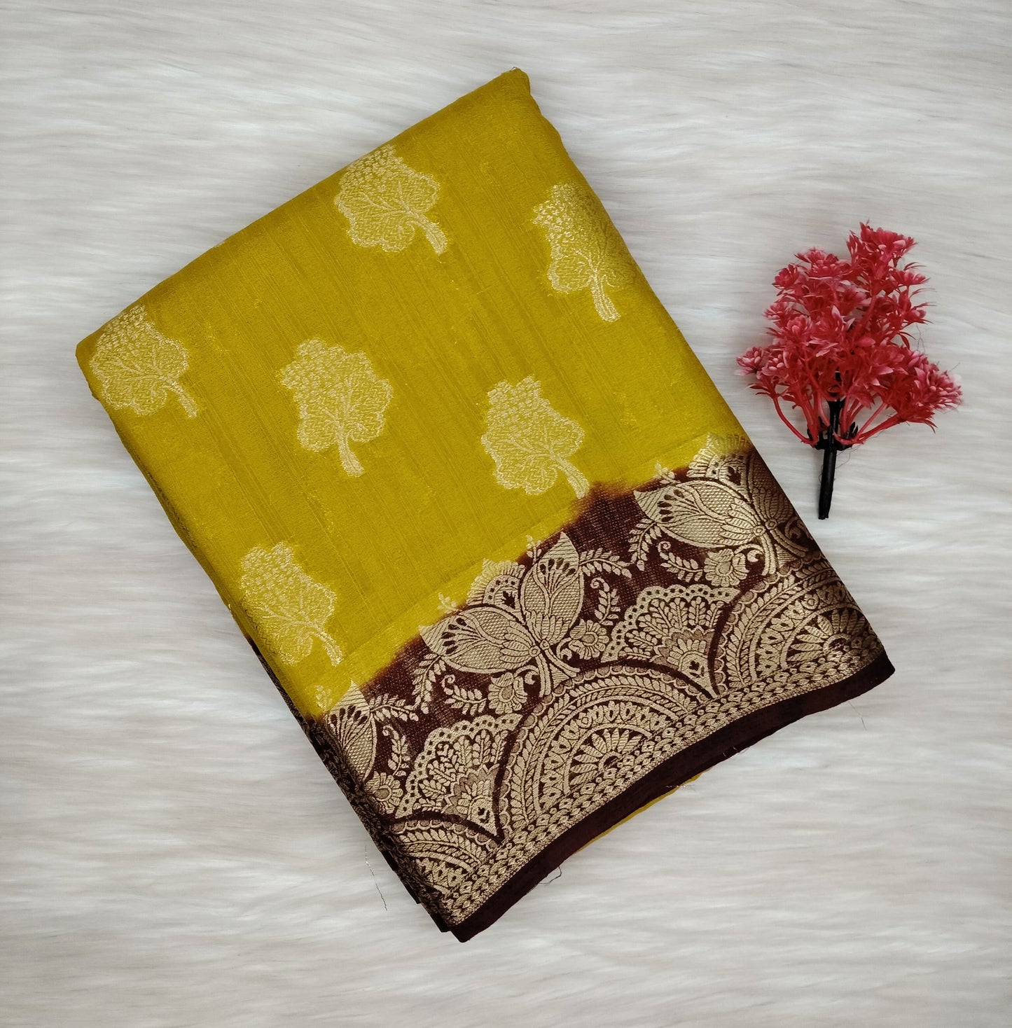 Grape Georgette Contrast Saree | SSGG424