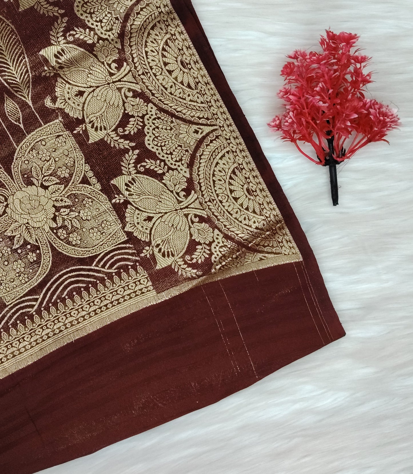 Grape Georgette Contrast Saree | SSGG424