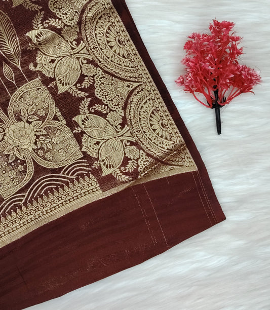 Grape Georgette Contrast Saree | SSGG424