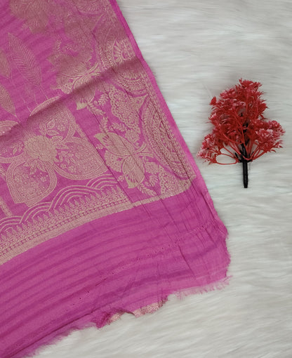 Grape Georgette Contrast Saree | SSGG424