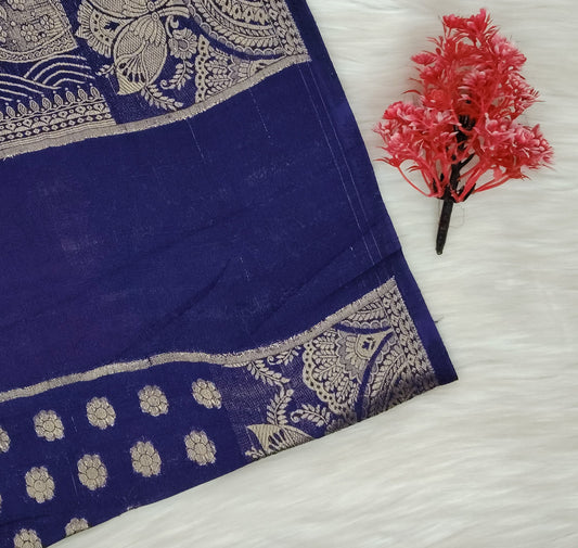 Grape Georgette Contrast Saree | SSGG424
