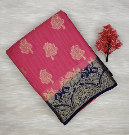 Grape Georgette Contrast Saree | SSGG424