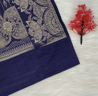 Grape Georgette Contrast Saree | SSGG424