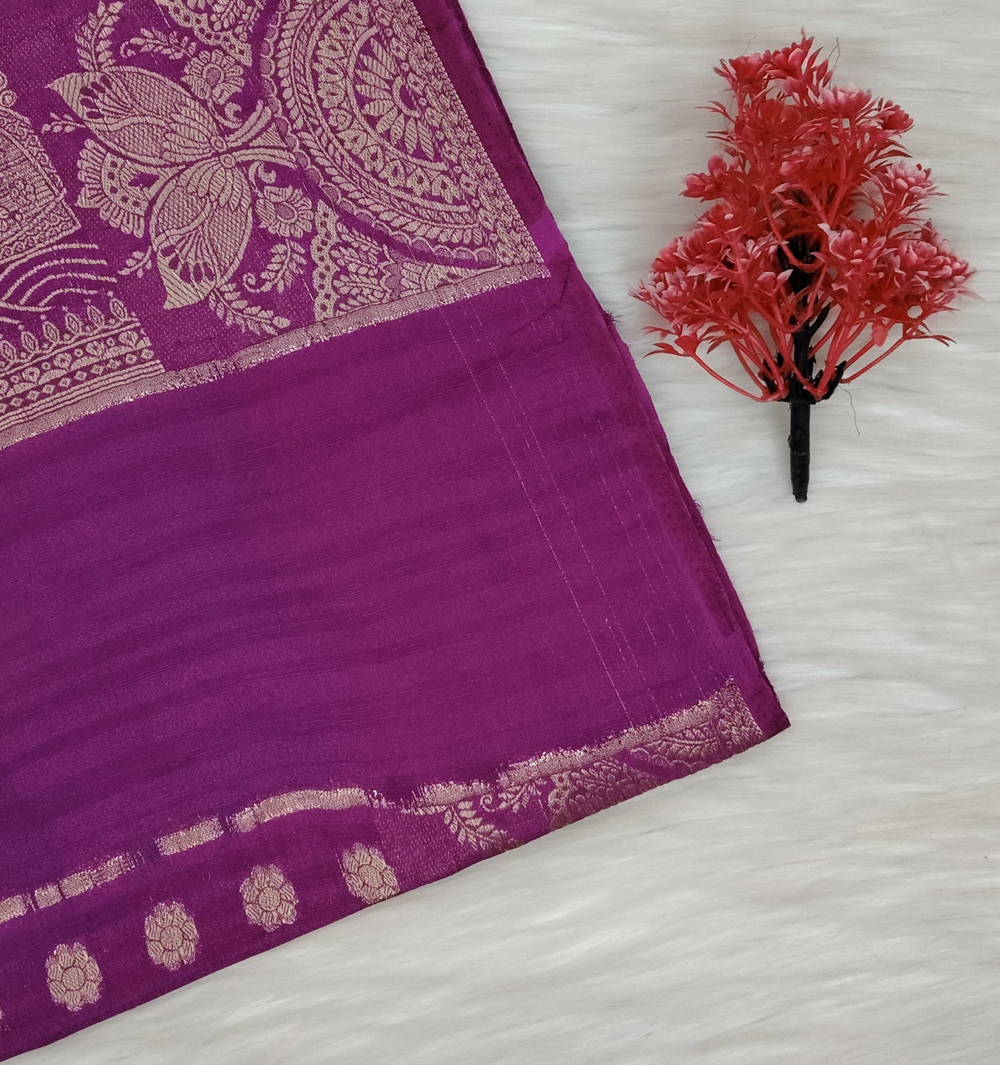 Grape Georgette Contrast Saree | SSGG424