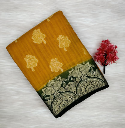 Grape Georgette Contrast Saree | SSGG424