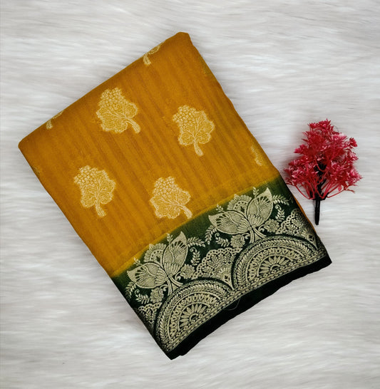 Grape Georgette Contrast Saree | SSGG424