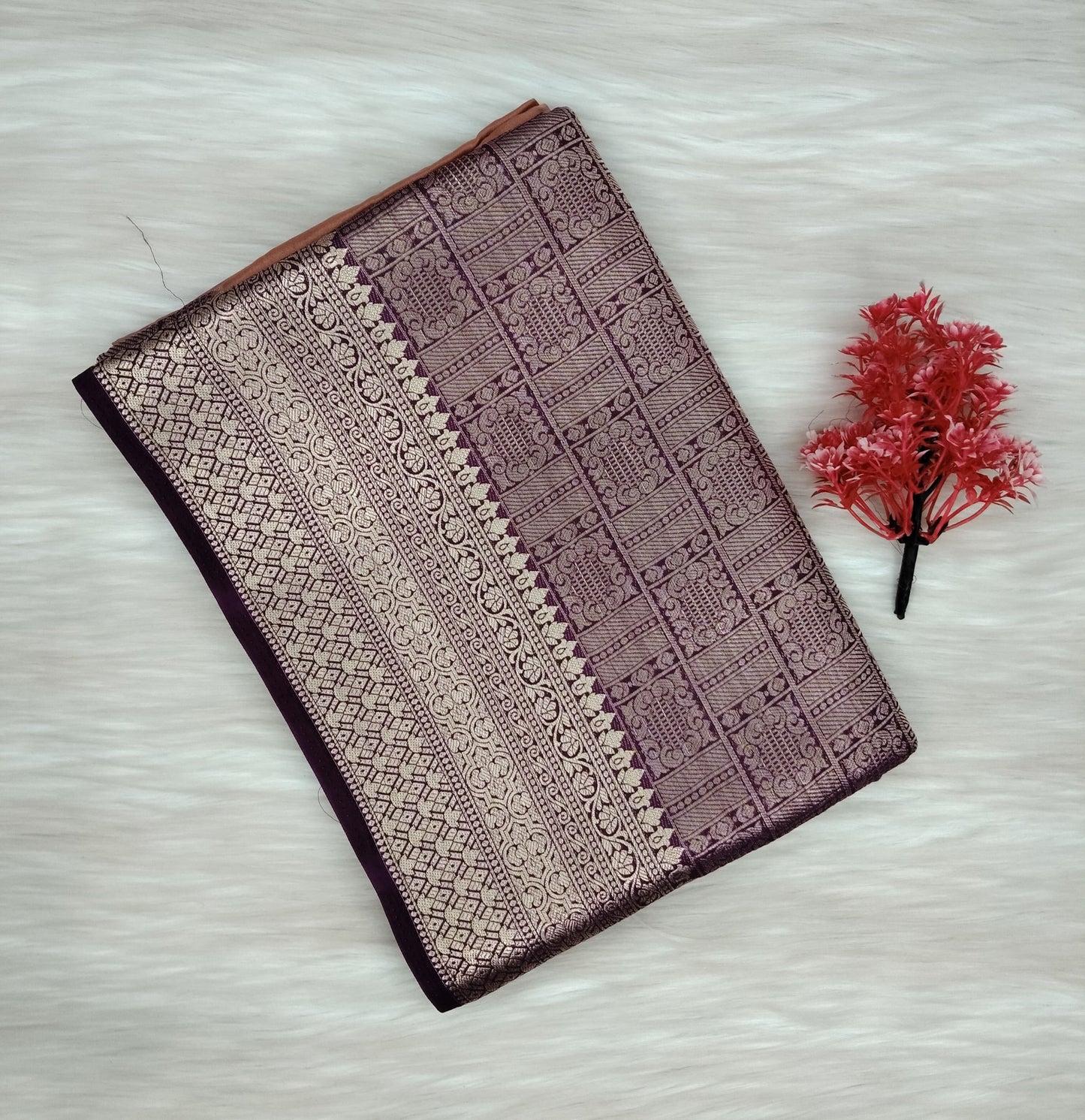 Ajrak Print Silk Saree | SSAP426
