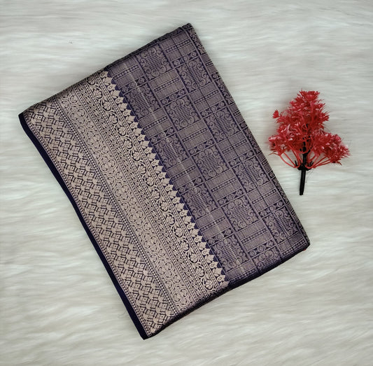Ajrak Print Silk Saree | SSAP426