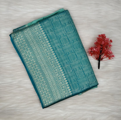 Ajrak Print Silk Saree | SSAP426