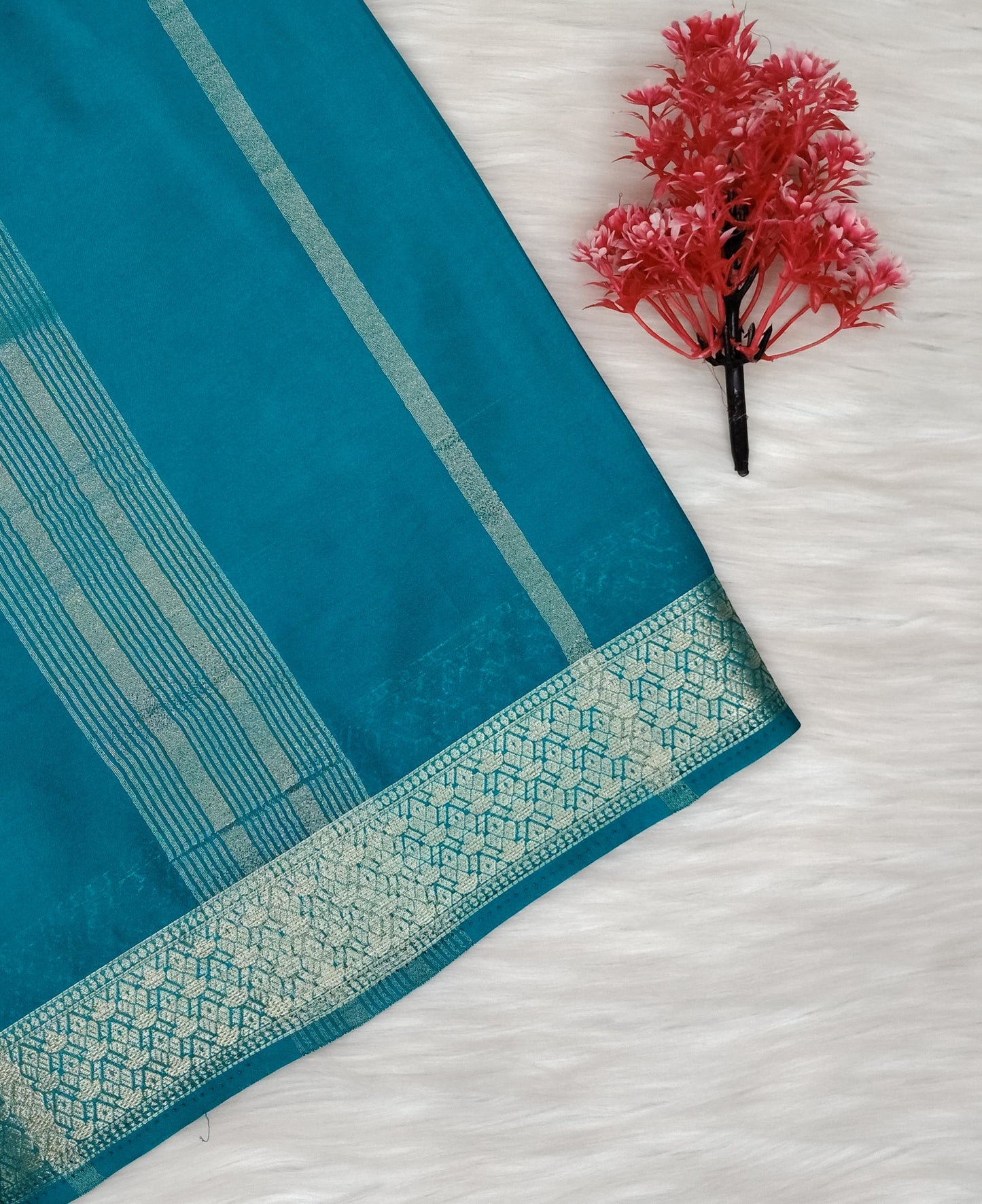 Ajrak Print Silk Saree | SSAP426