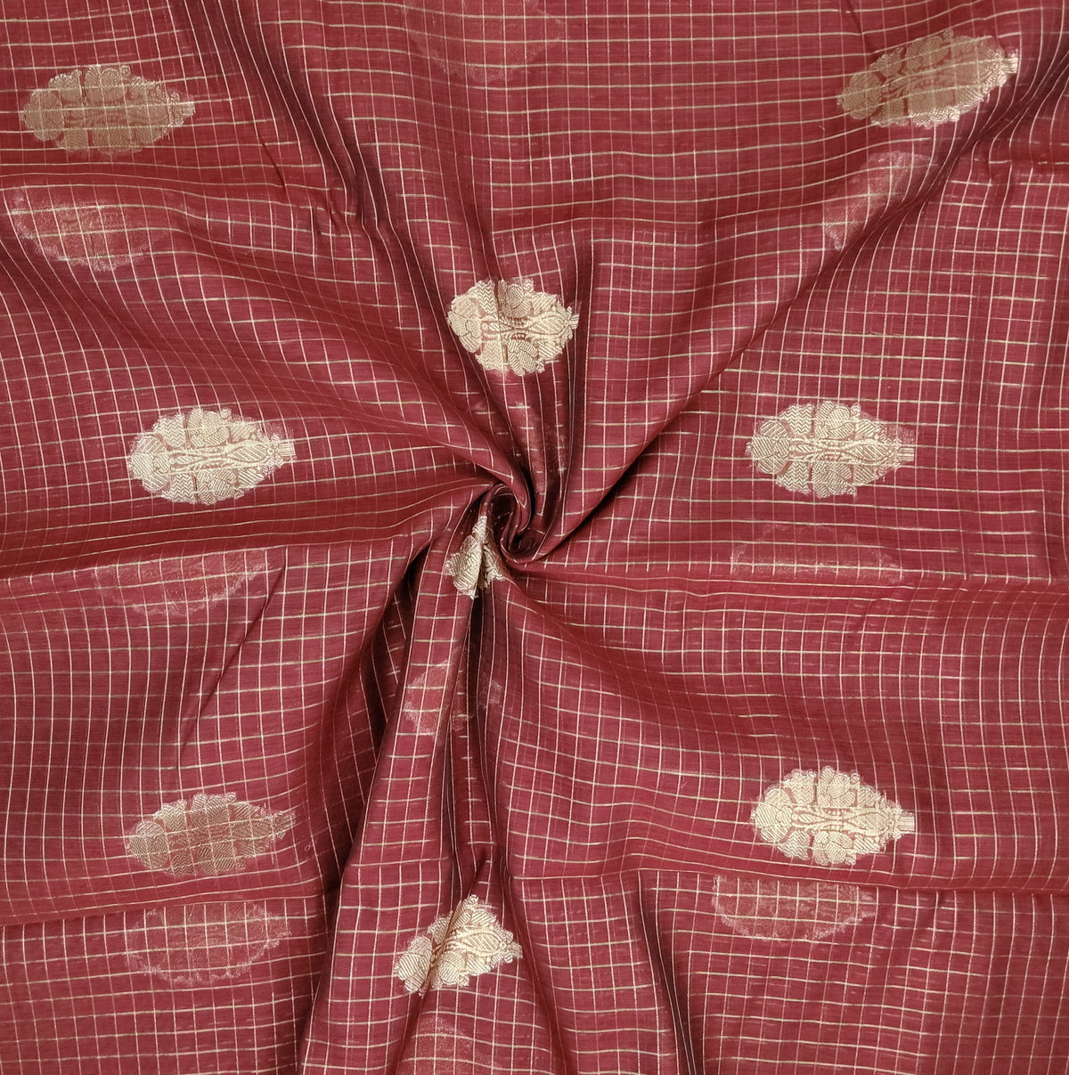 Cotton Checked Oaks Saree | SSCC436