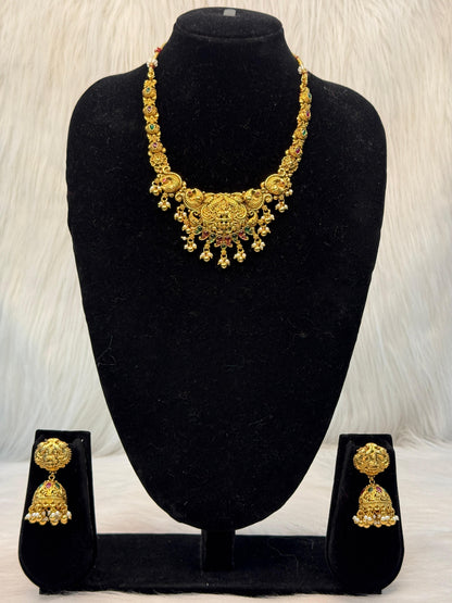 Antique Gold Lakshmi Peacock Haram | SSAL80