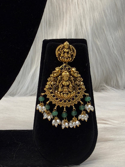 Antique Gold Peacock Temple Necklace | SSAP83