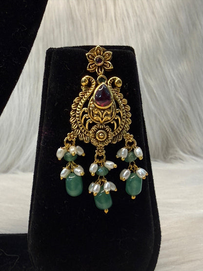 Antique Gold Paisley Necklace | SSAG84