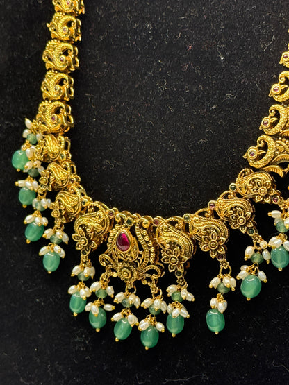 Antique Gold Paisley Necklace | SSAG84