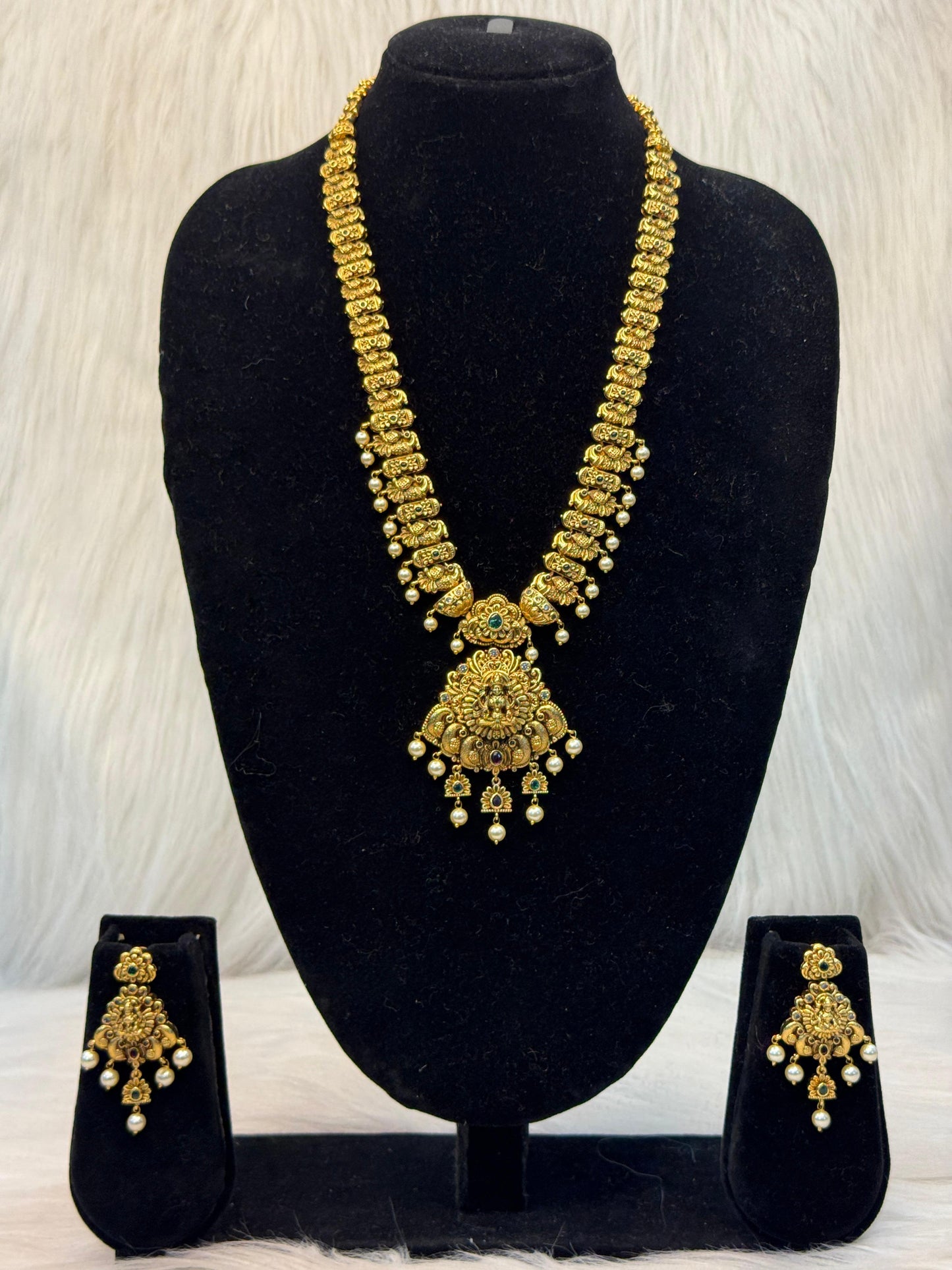 Antique Lakshmi Temple Je Necklace Set | SSAL86