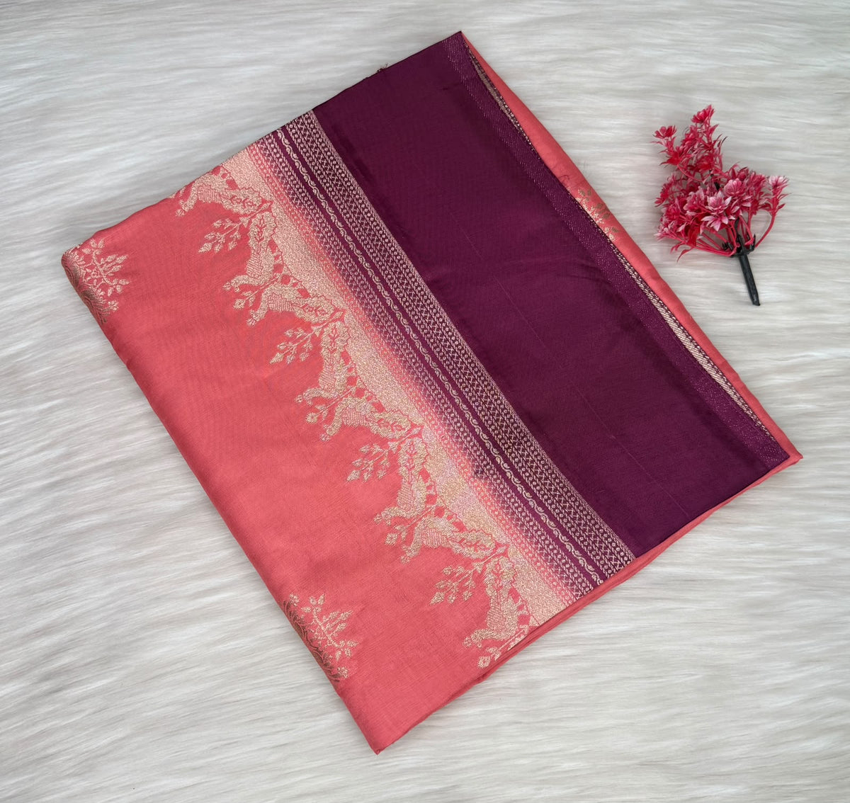 Viscose Contrast Saree | SSVC456
