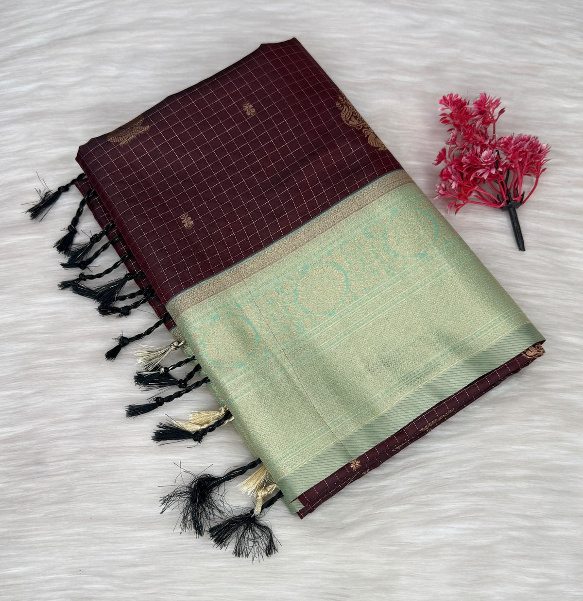 Soft Silk Check Saree | SSSC469
