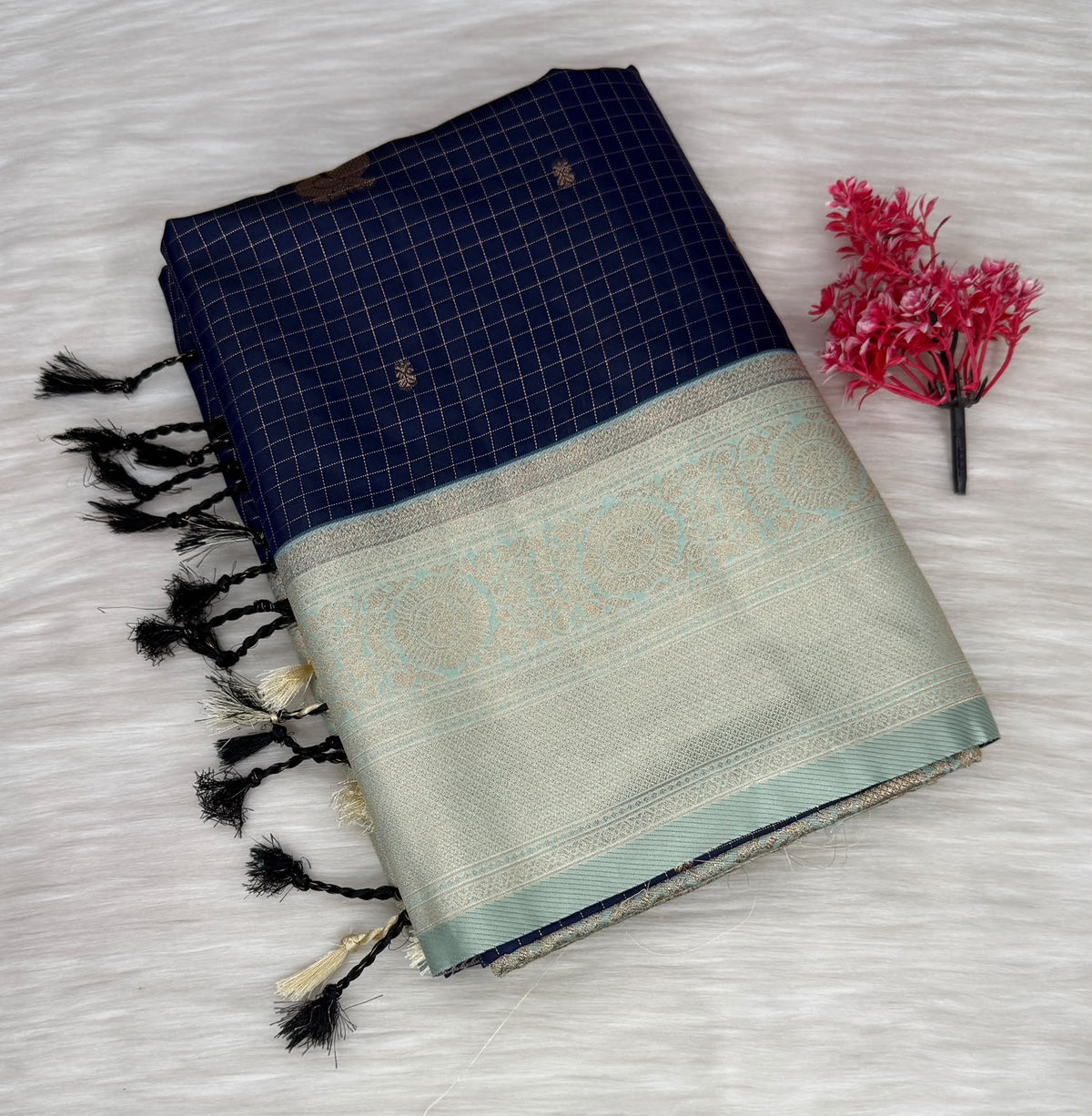 Soft Silk Check Saree | SSSC469