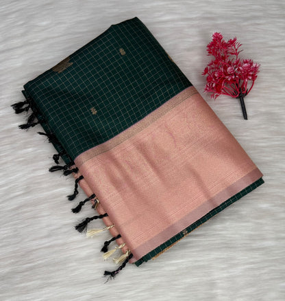 Soft Silk Check Saree | SSSC469