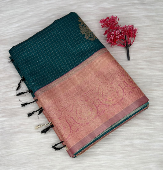 Soft Silk Check Saree | SSSC469