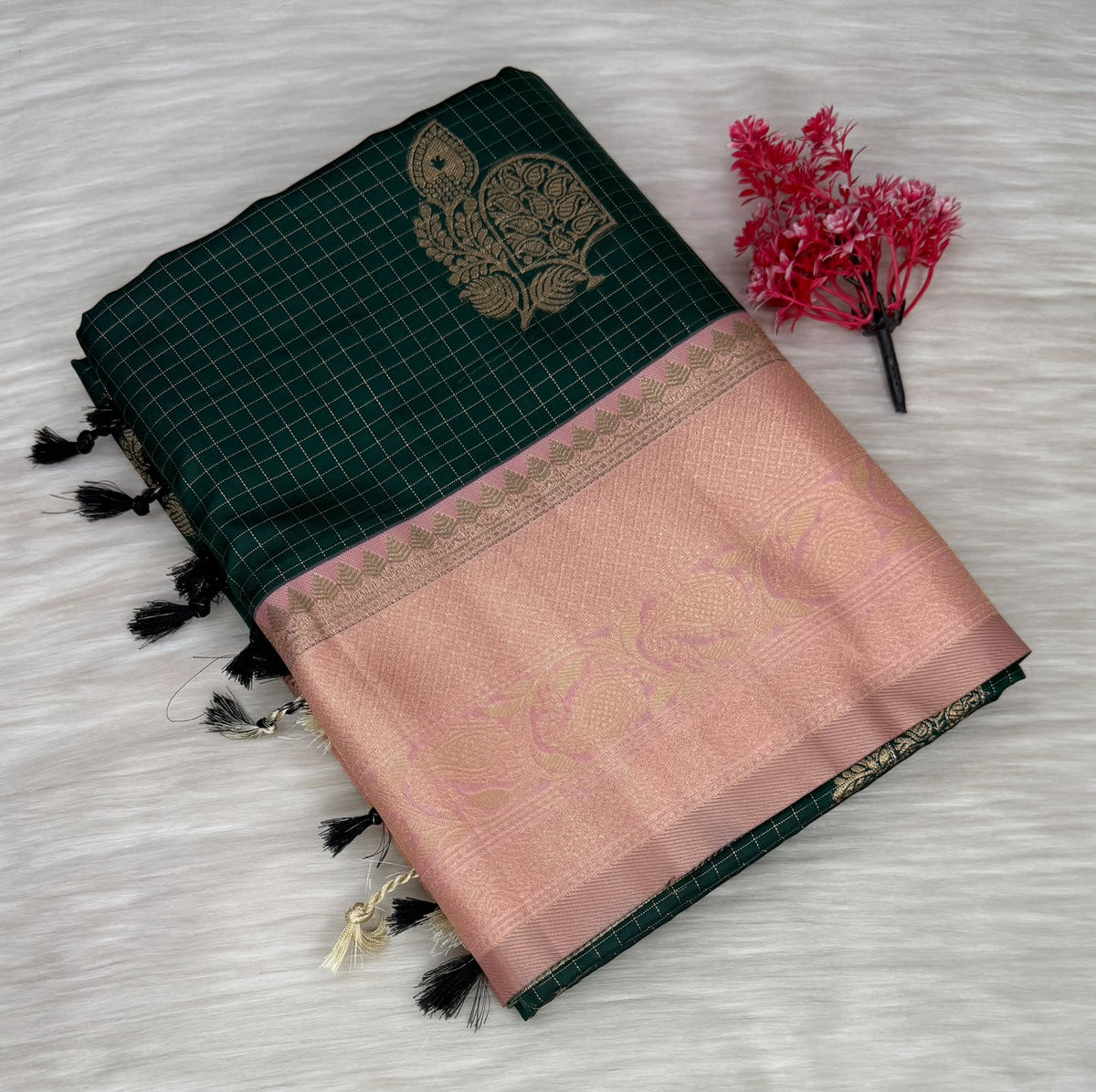 Soft Silk Check Saree | SSSC469