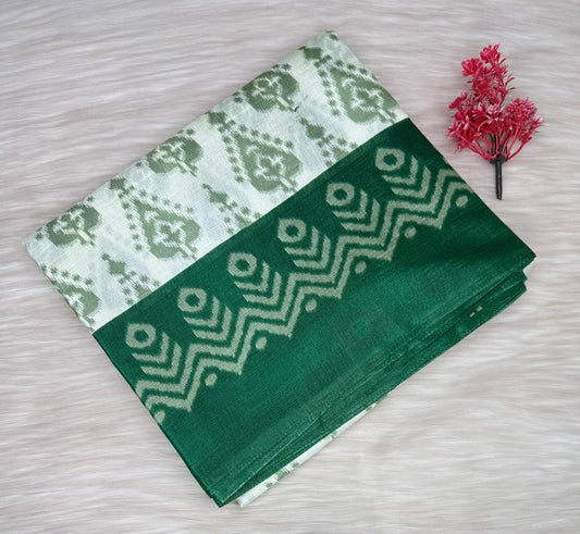 Warli Print Linen Saree | SSWP471