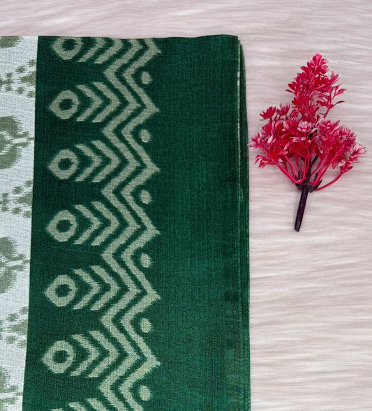 Warli Print Linen Saree | SSWP471