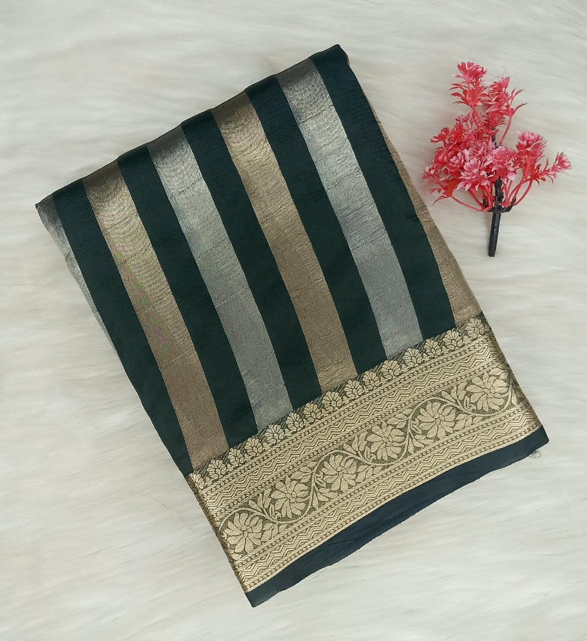 Stripe Tussar Saree | SSST477