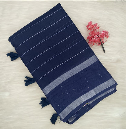 Linen Cotton Saree | SSLC490