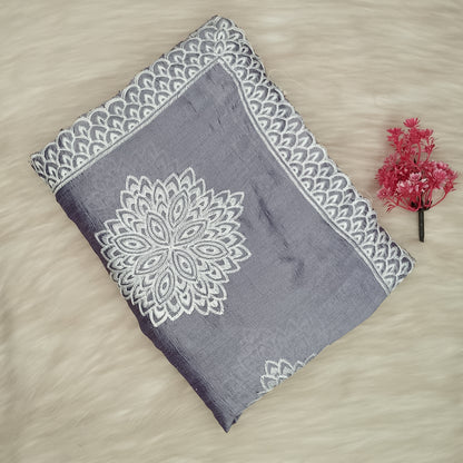 Chikankari Schiffl Saree | SSCS492