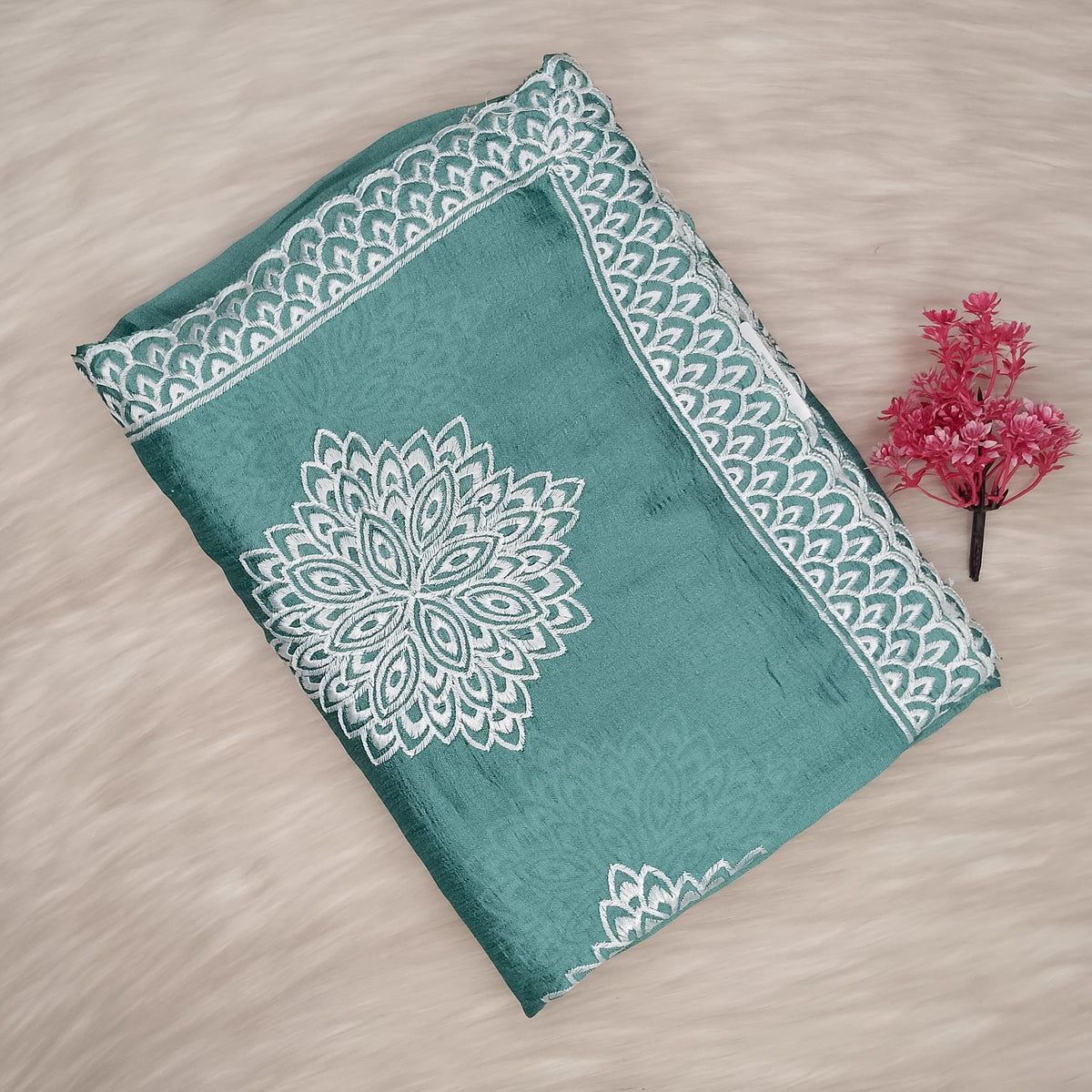 Chikankari Schiffl Saree | SSCS492