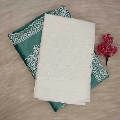 Chikankari Schiffl Saree | SSCS492