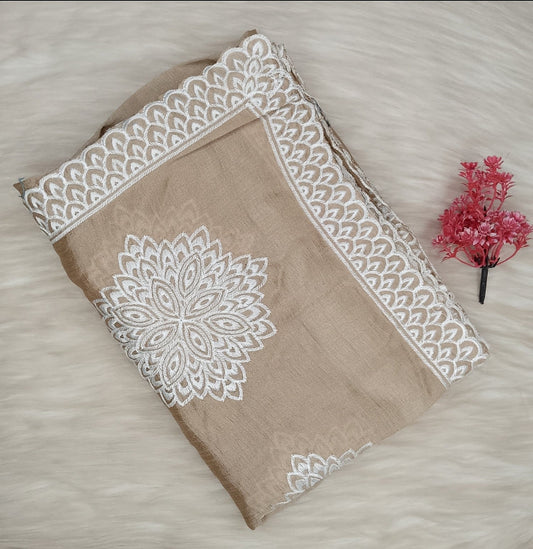 Chikankari Schiffl Saree | SSCS492