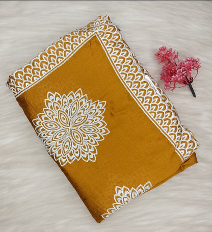 Chikankari Schiffl Saree | SSCS492