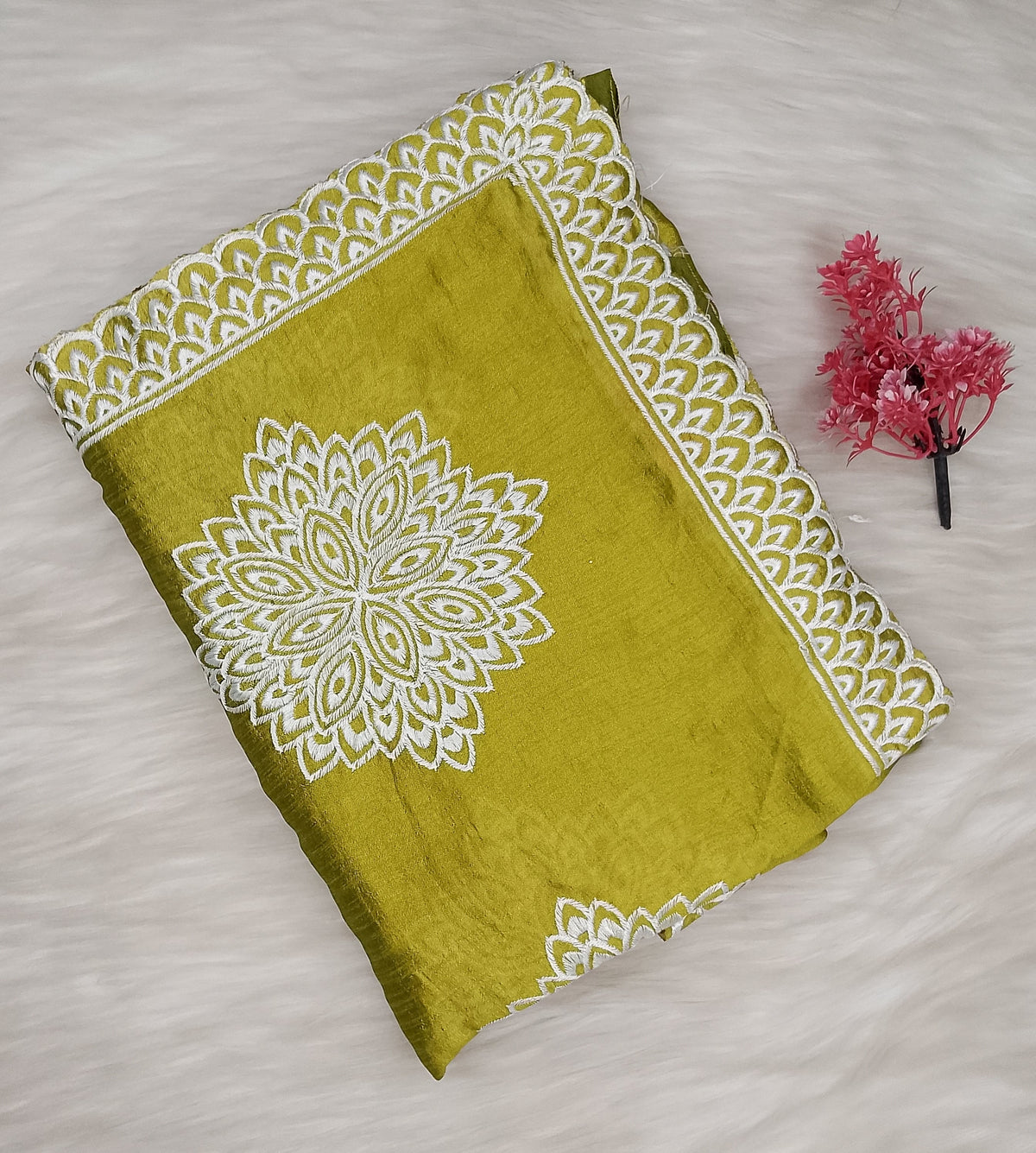 Chikankari Schiffl Saree | SSCS492