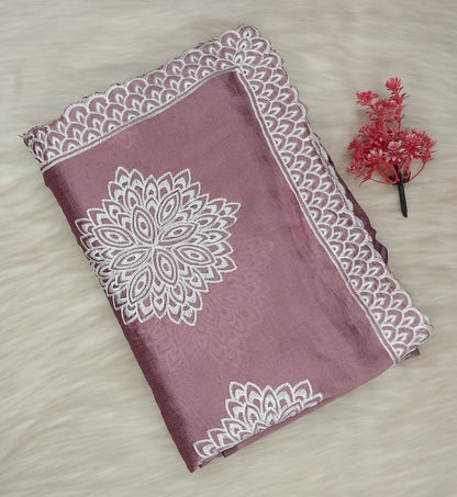 Chikankari Schiffl Saree | SSCS492