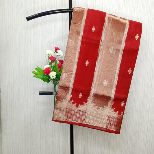 Banarasi Tissue Wine Saree | SSBT322