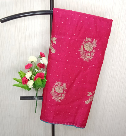 Ajrakh Style Elephant Print Saree | SSEP331