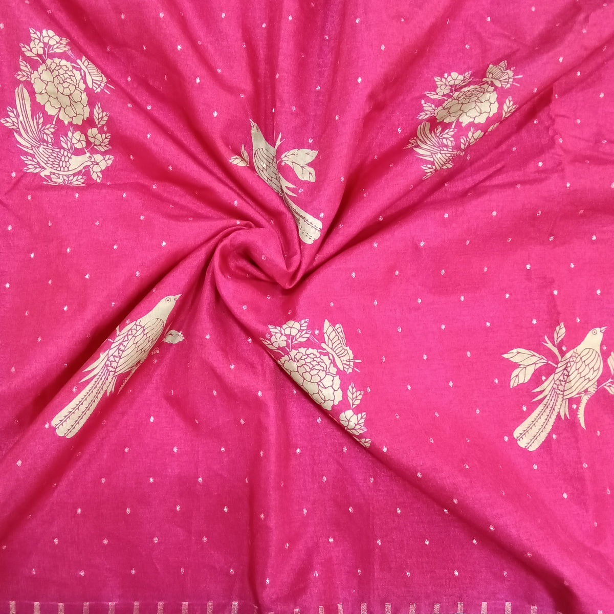 Ajrakh Style Elephant Print Saree | SSEP331