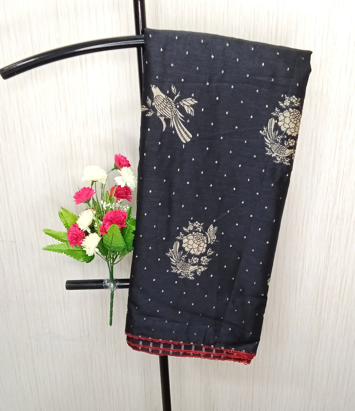 Ajrakh Style Elephant Print Saree | SSEP331