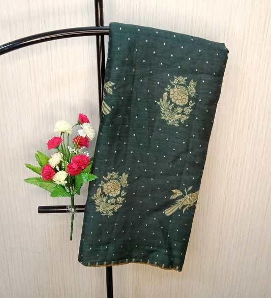Ajrakh Style Elephant Print Saree | SSEP331