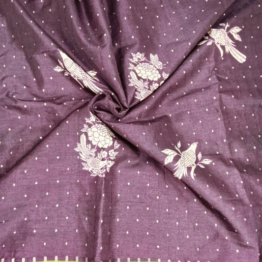Ajrakh Style Elephant Print Saree | SSEP331