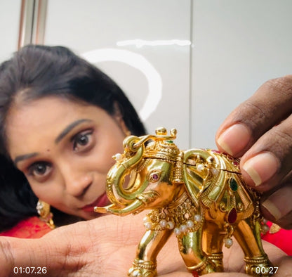 “Gaja” KumKum Chimil with Traditional Pearl Work | SSKC011