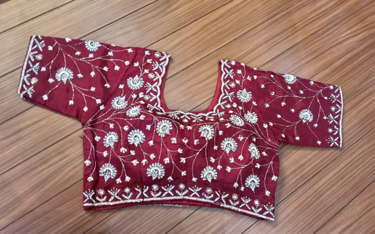 Readymade Blouse Maroon  | SSRB316